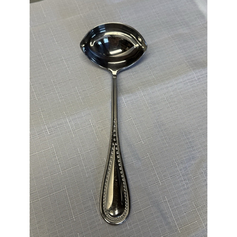Gourmet Settings GS Beaded Edge 18/10 Stainless Steel Soup Ladle Flatware